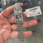 Cartier Luxury Tank Imported Quartz Movement 316L Steel 20*35MM Diamond Bezel Watch